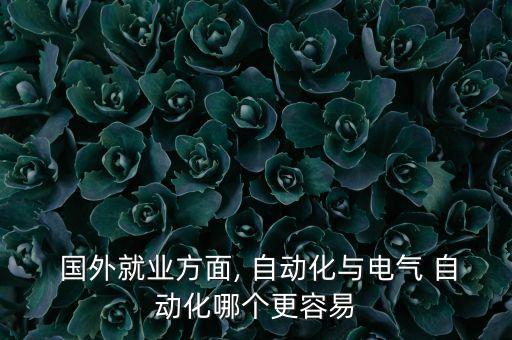  國(guó)外就業(yè)方面, 自動(dòng)化與電氣 自動(dòng)化哪個(gè)更容易