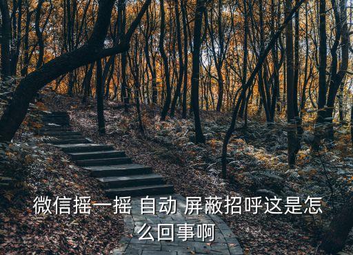  微信搖一搖 自動(dòng) 屏蔽招呼這是怎么回事啊