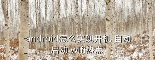  android怎么實(shí)現(xiàn)開機(jī) 自動(dòng)啟動(dòng) wifi熱點(diǎn)