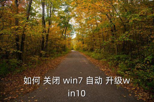 如何 關(guān)閉 win7 自動 升級win10