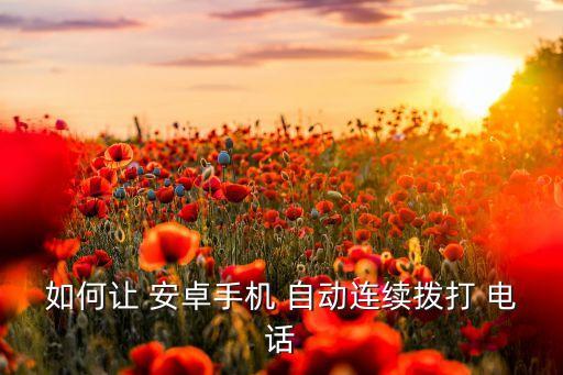 安卓電話自動(dòng)撥出125,如何進(jìn)行雙向撥電話?