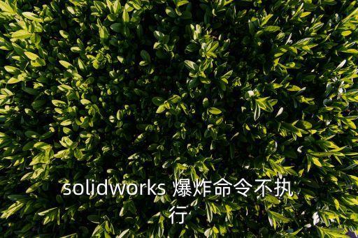 solidworks 爆炸命令不執(zhí)行