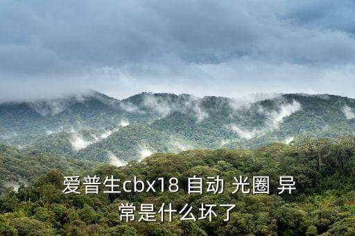  愛普生cbx18 自動 光圈 異常是什么壞了