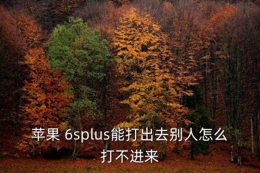 蘋果 6splus能打出去別人怎么打不進(jìn)來(lái)