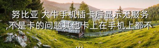 努比亞 大牛手機插卡后顯示無服務(wù),不是卡的問題其他卡上在手機上都不...