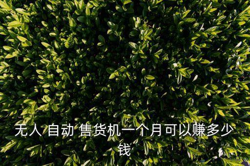 無(wú)人 自動(dòng) 售貨機(jī)一個(gè)月可以賺多少錢