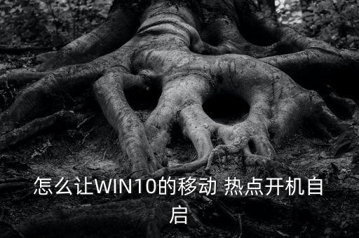 怎么讓W(xué)IN10的移動 熱點(diǎn)開機(jī)自啟