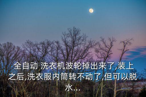  全自動 洗衣機波輪掉出來了,裝上之后,洗衣服內(nèi)筒轉(zhuǎn)不動了,但可以脫水...