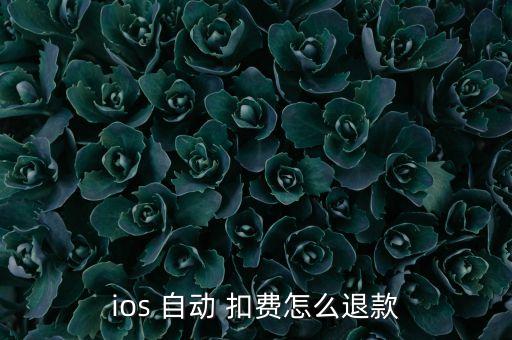 ios 自動 扣費怎么退款