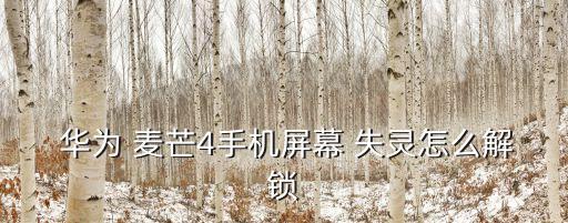  華為 麥芒4手機屏幕 失靈怎么解鎖