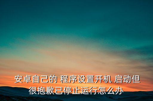  安卓自己的 程序設(shè)置開機(jī) 啟動(dòng)但很抱歉已停止運(yùn)行怎么辦