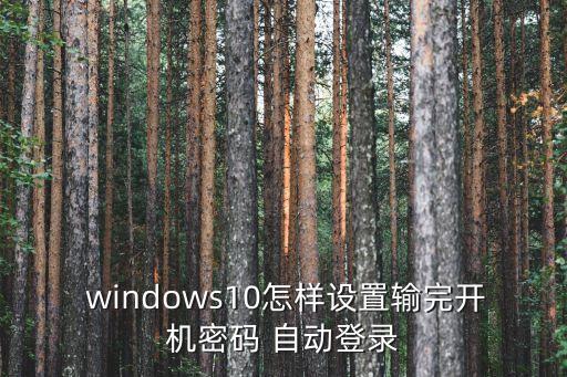  windows10怎樣設(shè)置輸完開機(jī)密碼 自動(dòng)登錄