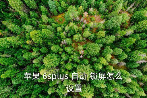 蘋果 6splus 自動 鎖屏怎么 設(shè)置