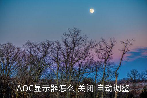 AOC顯示器怎么 關(guān)閉 自動調(diào)整
