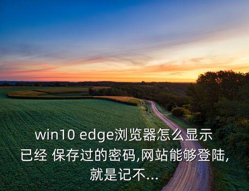 win10 edge瀏覽器怎么顯示已經(jīng) 保存過的密碼,網(wǎng)站能夠登陸,就是記不...