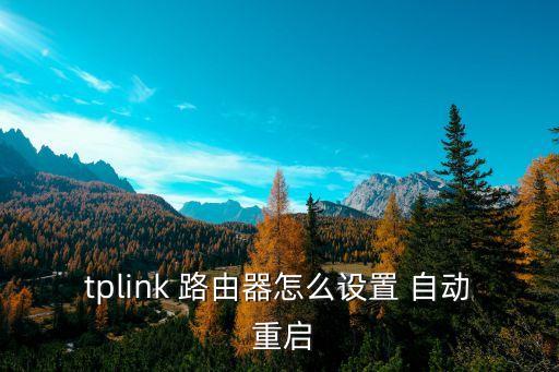 tplink 路由器怎么設(shè)置 自動(dòng) 重啟