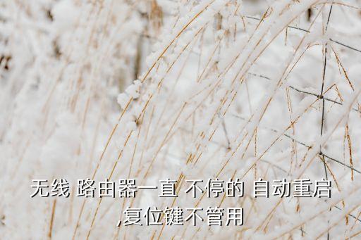 路由器不停的自動(dòng)重置,無(wú)線路由器自動(dòng)重啟四大原因