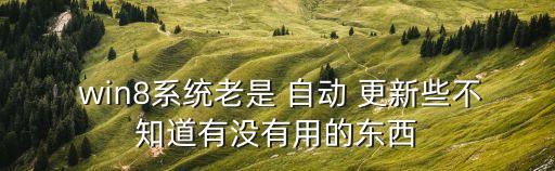  win8系統(tǒng)老是 自動(dòng) 更新些不知道有沒(méi)有用的東西