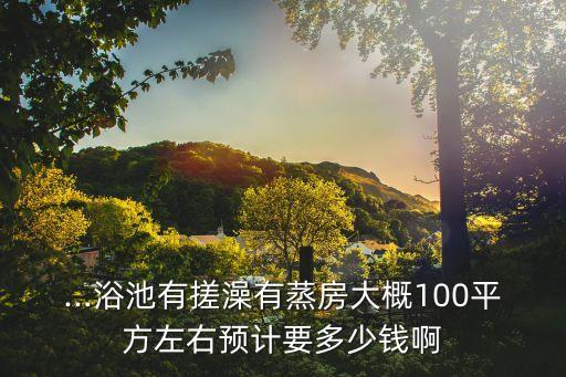 ...浴池有搓澡有蒸房大概100平方左右預(yù)計(jì)要多少錢(qián)啊