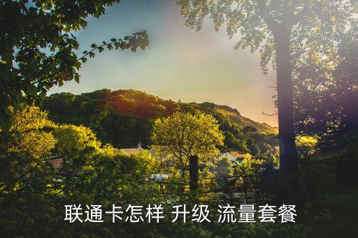  聯(lián)通卡怎樣 升級 流量套餐