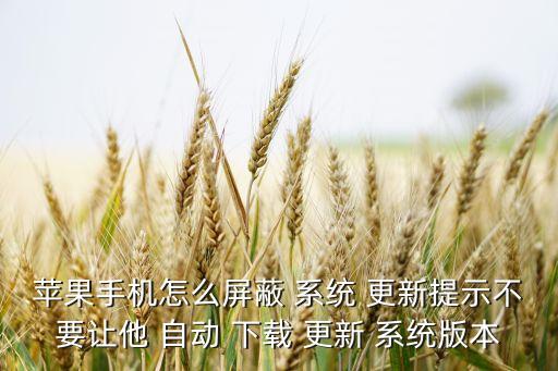 蘋果手機怎么屏蔽 系統(tǒng) 更新提示不要讓他 自動 下載 更新 系統(tǒng)版本