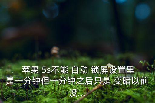  蘋果 5s不能 自動 鎖屏設(shè)置里是一分鐘但一分鐘之后只是 變暗以前沒...