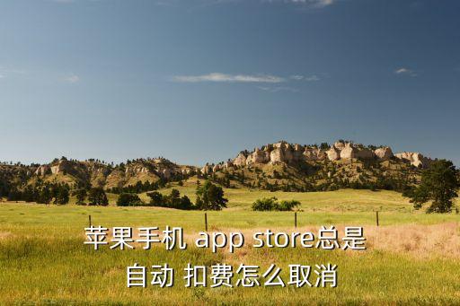 蘋果手機 app store總是 自動 扣費怎么取消