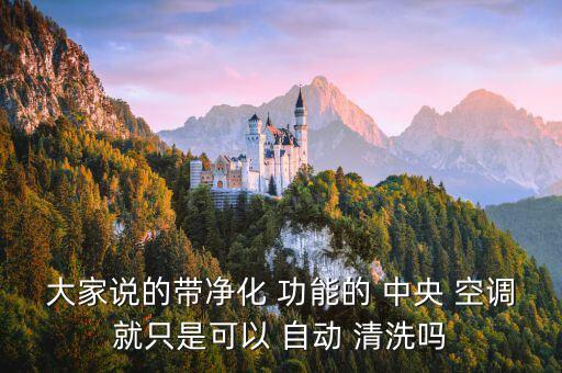 大家說的帶凈化 功能的 中央 空調(diào)就只是可以 自動 清洗嗎