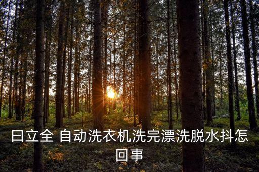 曰立全 自動洗衣機洗完漂洗脫水抖怎回事
