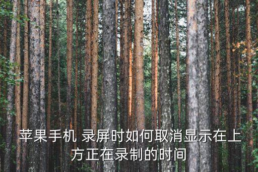  蘋果手機 錄屏時如何取消顯示在上方正在錄制的時間