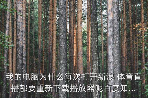 我的電腦為什么每次打開新浪 體育直播都要重新下載播放器呢百度知...