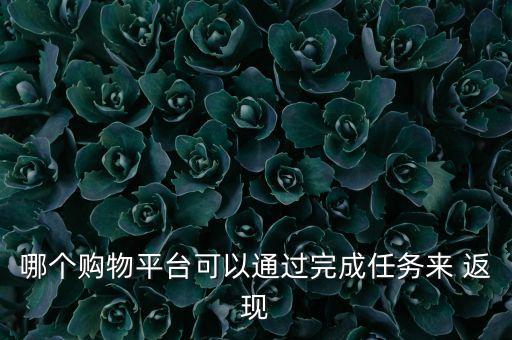 哪個(gè)購(gòu)物平臺(tái)可以通過(guò)完成任務(wù)來(lái) 返現(xiàn)