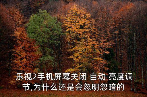  樂視2手機屏幕關閉 自動 亮度調(diào)節(jié),為什么還是會忽明忽暗的