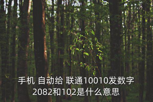 手機 自動給 聯(lián)通10010發(fā)數字2082和102是什么意思