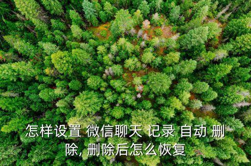 怎樣設(shè)置 微信聊天 記錄 自動(dòng) 刪除, 刪除后怎么恢復(fù)