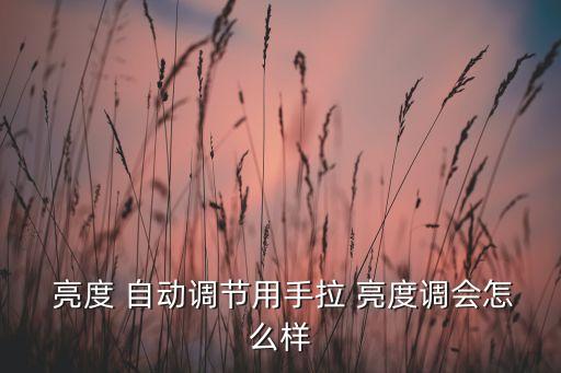  亮度 自動(dòng)調(diào)節(jié)用手拉 亮度調(diào)會(huì)怎么樣