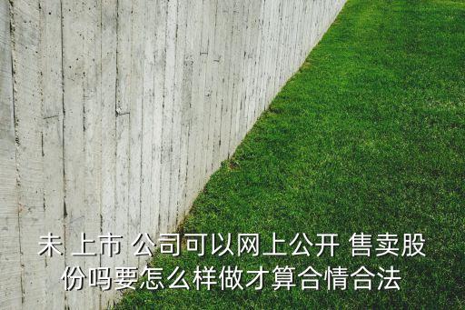未 上市 公司可以網(wǎng)上公開 售賣股份嗎要怎么樣做才算合情合法