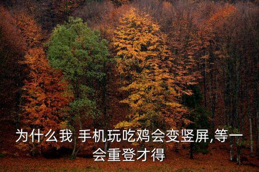 為什么我 手機(jī)玩吃雞會(huì)變豎屏,等一會(huì)重登才得