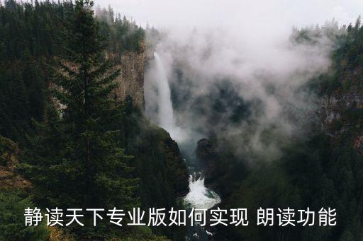 靜讀天下專業(yè)版如何實現(xiàn) 朗讀功能