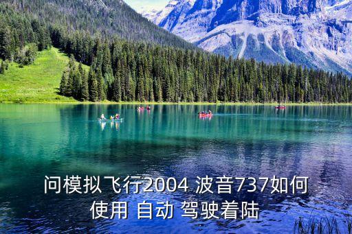 問模擬飛行2004 波音737如何使用 自動 駕駛著陸