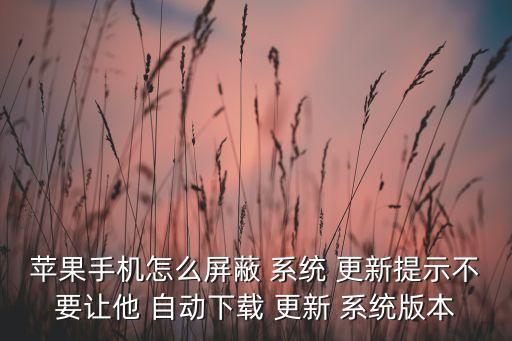 蘋果手機(jī)怎么屏蔽 系統(tǒng) 更新提示不要讓他 自動(dòng)下載 更新 系統(tǒng)版本