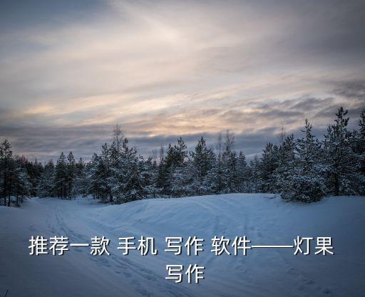 推薦一款 手機(jī) 寫作 軟件——燈果 寫作