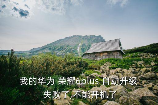 我的華為 榮耀6plus 自動升級 失敗了,不能開機了