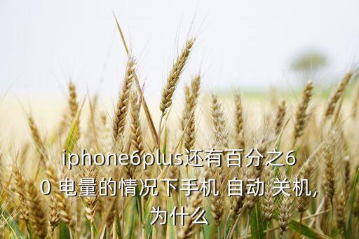 iphone6plus還有百分之60 電量的情況下手機(jī) 自動(dòng) 關(guān)機(jī),為什么