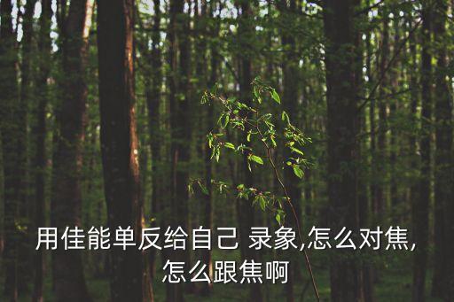 用佳能單反給自己 錄象,怎么對(duì)焦,怎么跟焦啊