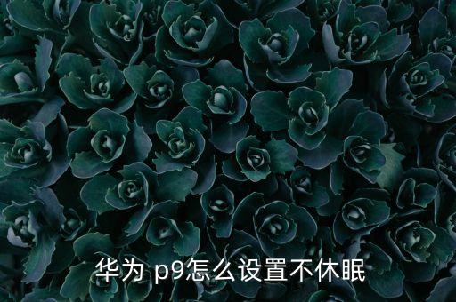  華為 p9怎么設置不休眠