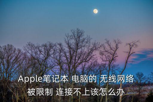 Apple筆記本 電腦的 無線網(wǎng)絡(luò)被限制 連接不上該怎么辦