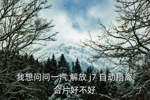 我想問問一汽 解放 j7 自動(dòng)擋離合片好不好