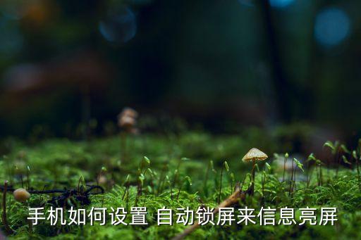  手機如何設(shè)置 自動鎖屏來信息亮屏