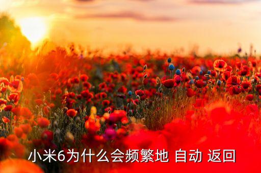  小米6為什么會(huì)頻繁地 自動(dòng) 返回